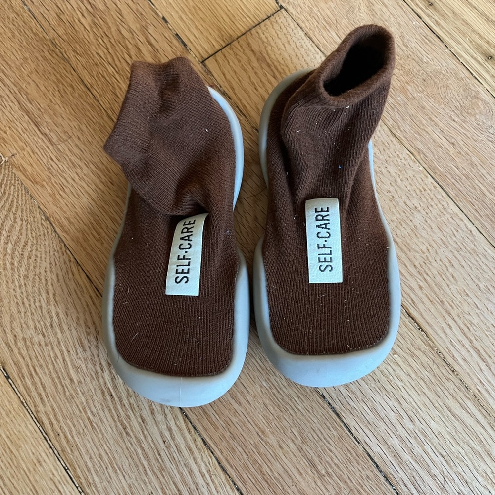 Tiny Explorings Brown Self Care Bootie Socks